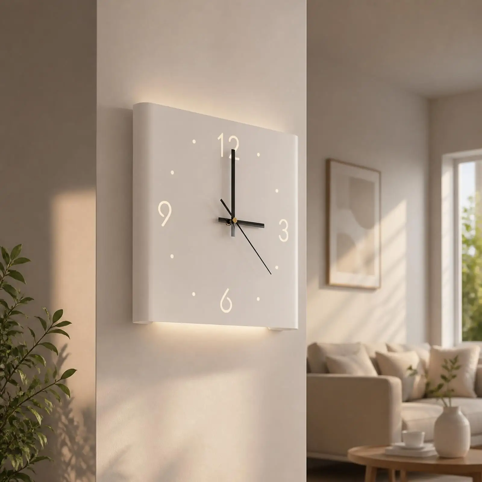 Elegant Square Wall Clock Metal Silent Non Ticking Sweep Movement for Living Room Bedroom Office Modern Home Decor