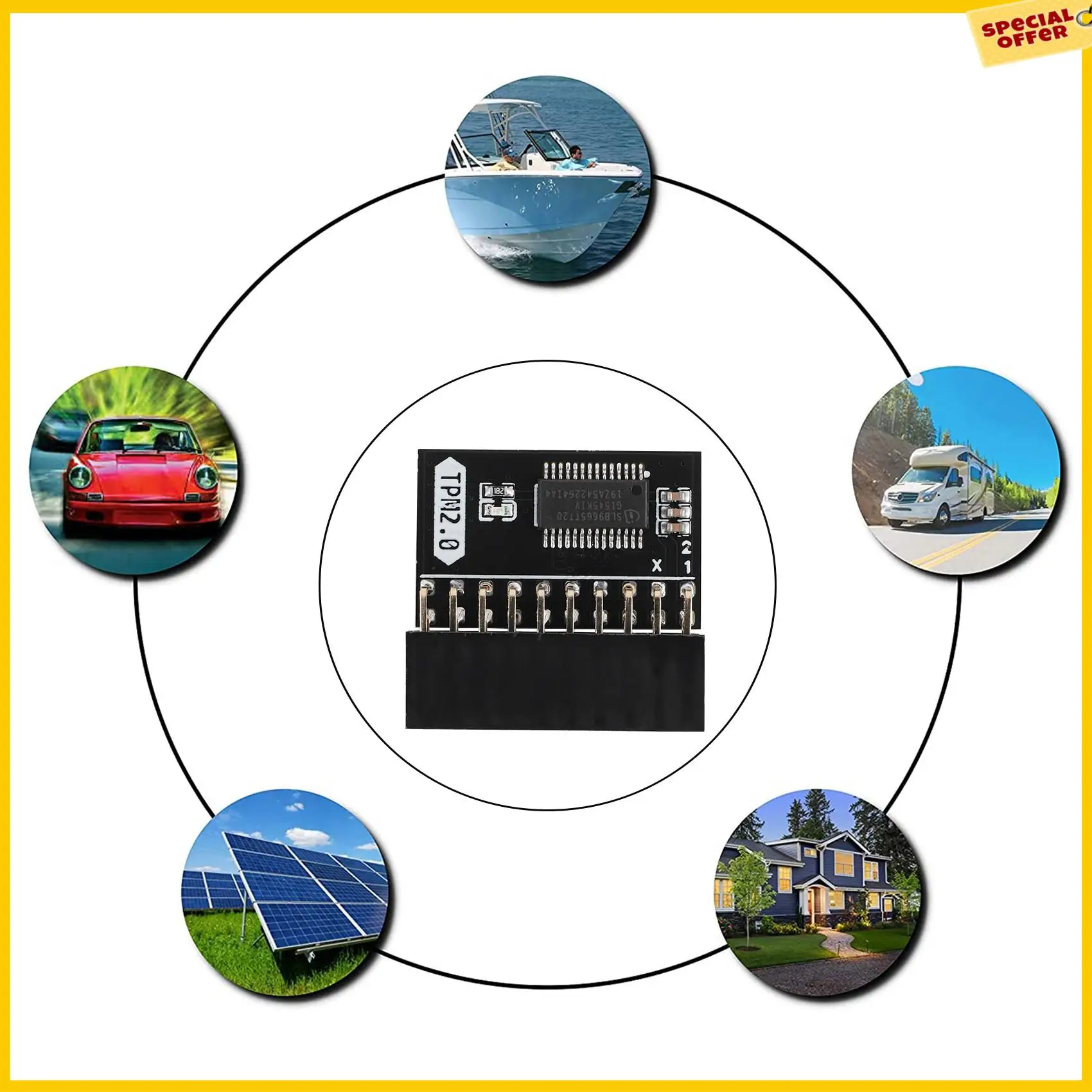 وحدة حماية A25P LPC 20Pin لـ ASUS TPM-L R2.0/جيجابايت GC-TPM2.0 وحدة منصة الثقة المتوافقة 20-Pin 20-1 L2P7