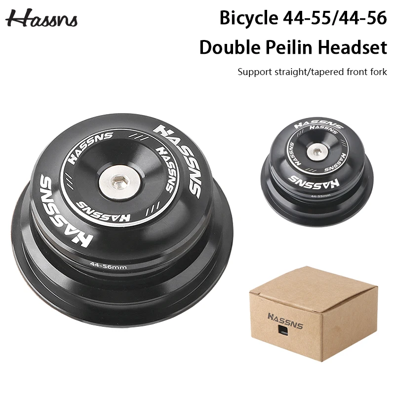 

HASSNS Bicycle Tapered Headset 44-55/44-56 Mountain Bike Headset Mtb Steering Bearings Integrated Head Set 1 1/8 Steering Box