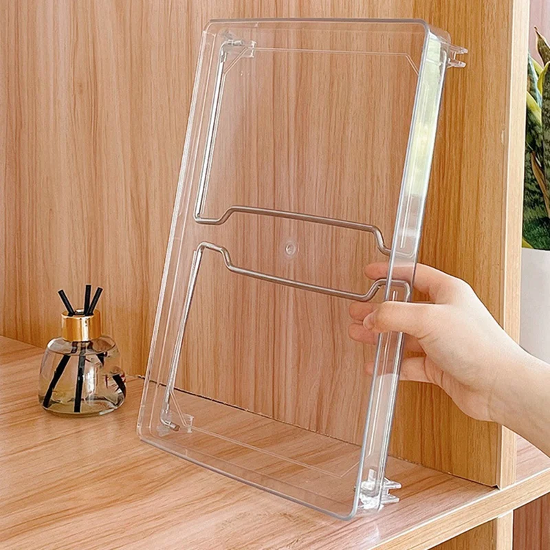 Acrylic Transparent Desktop Storage Box Office Storage Rack Foldable Heightening Rack