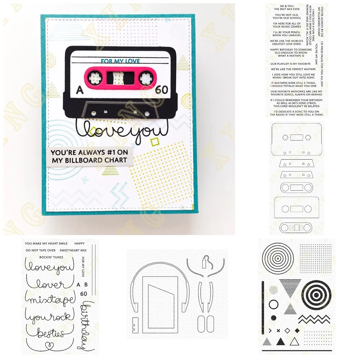 

New Arrival Sentiments Messages Clear Stamps and Metal Cutting Dies Sets for Diy Craft Making Greeting Card Scrapbooking