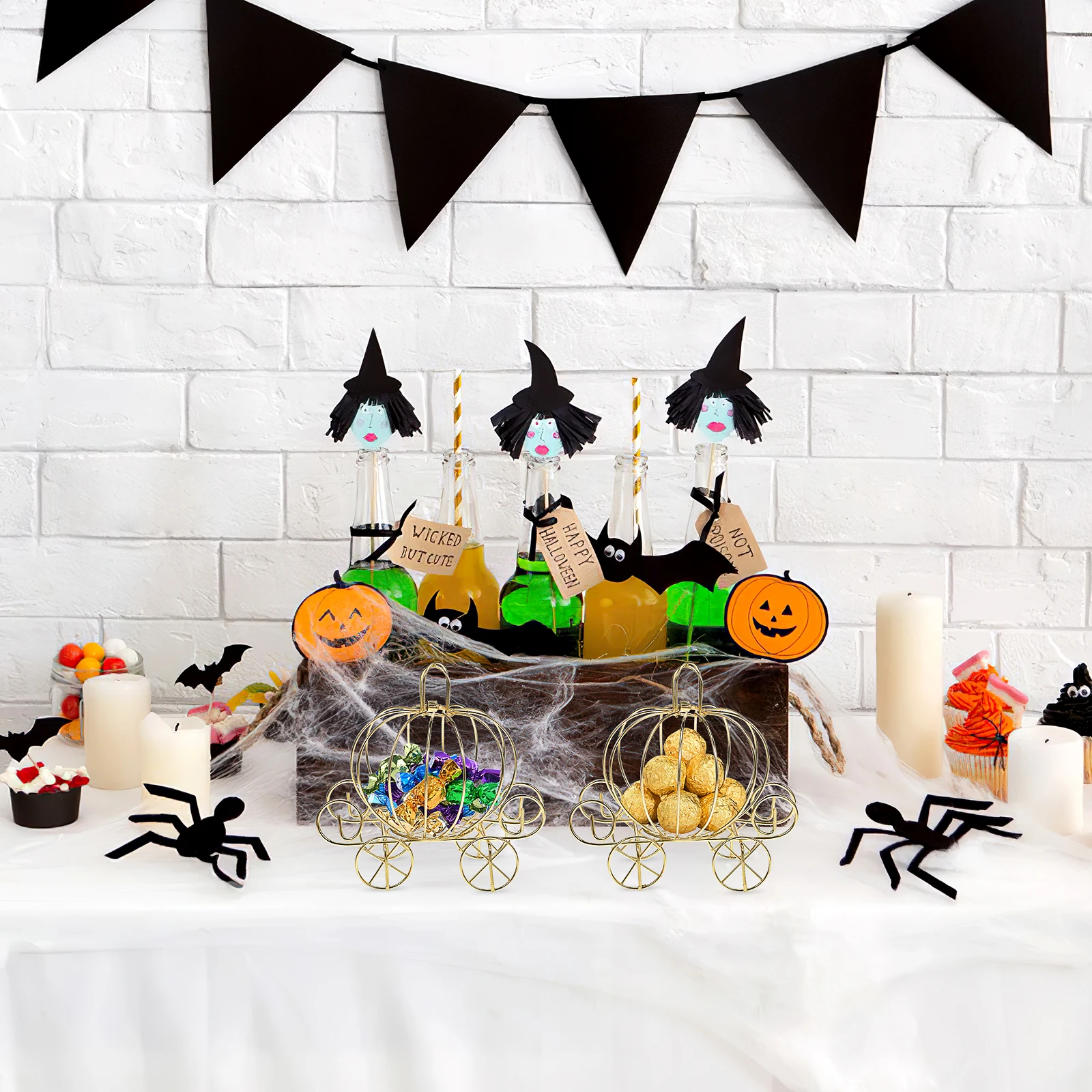 

6 Pcs Pumpkin Carriage Candy Boxes Metal Wedding Favors Royal Decor Treat Box for Party Gifts Storage Halloween Christmas