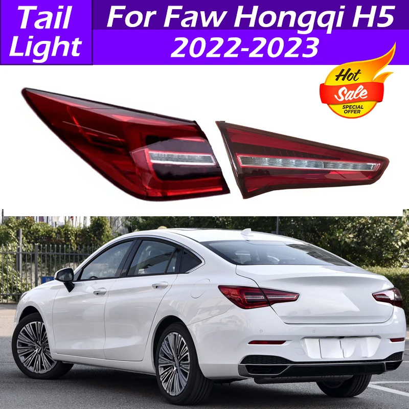 For Faw Hongqi H5 2022 2023 LED Car Rear Bumper Tail Light Tail Lamp Assembly Taillights Turn Signal Light Reversing Brake Light