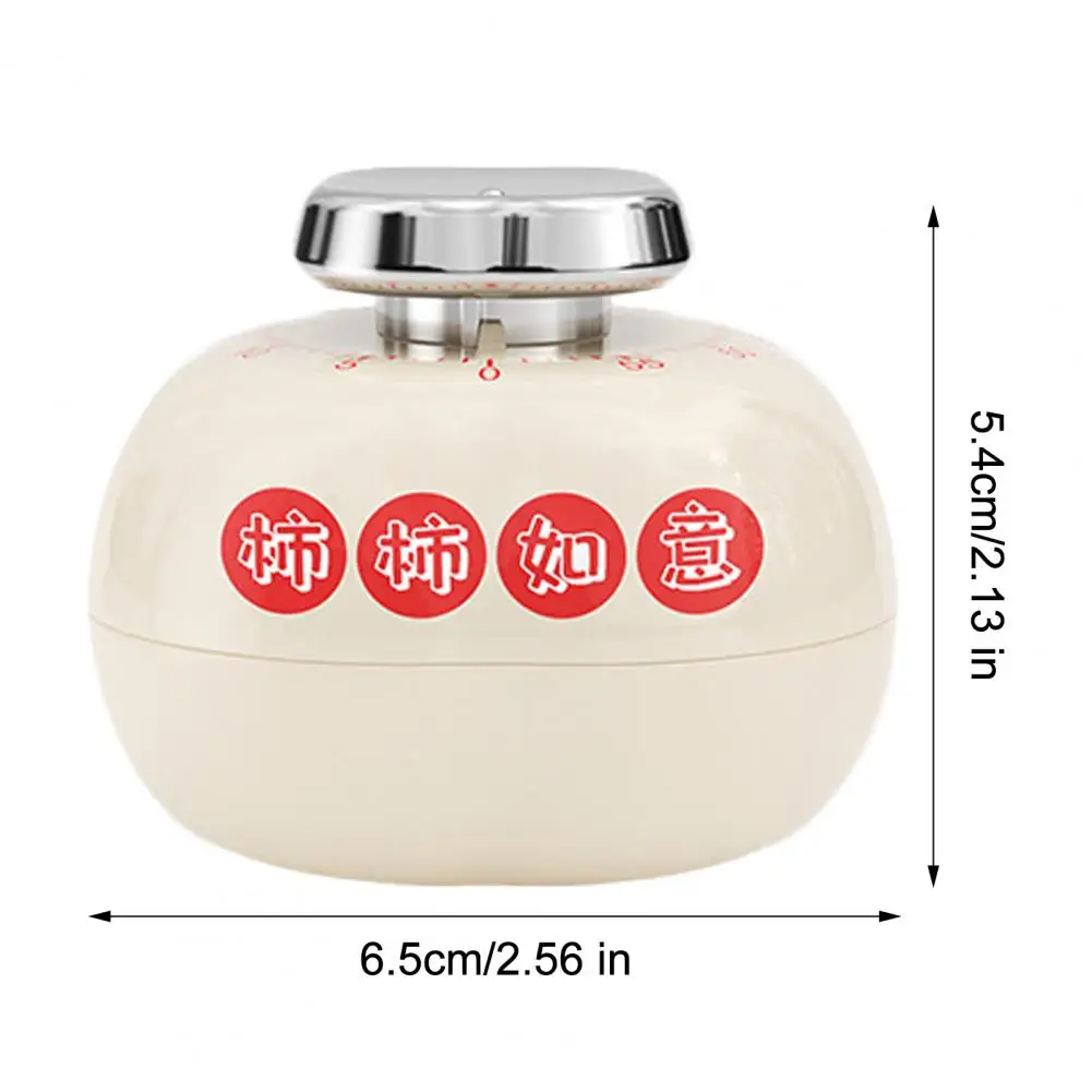 Persimmon Shape Mechanical Kitchen Timer with Magnetic Back Cute Cooking Reminder for Baking Boiling 60-Minute Countdown Loud Ri
