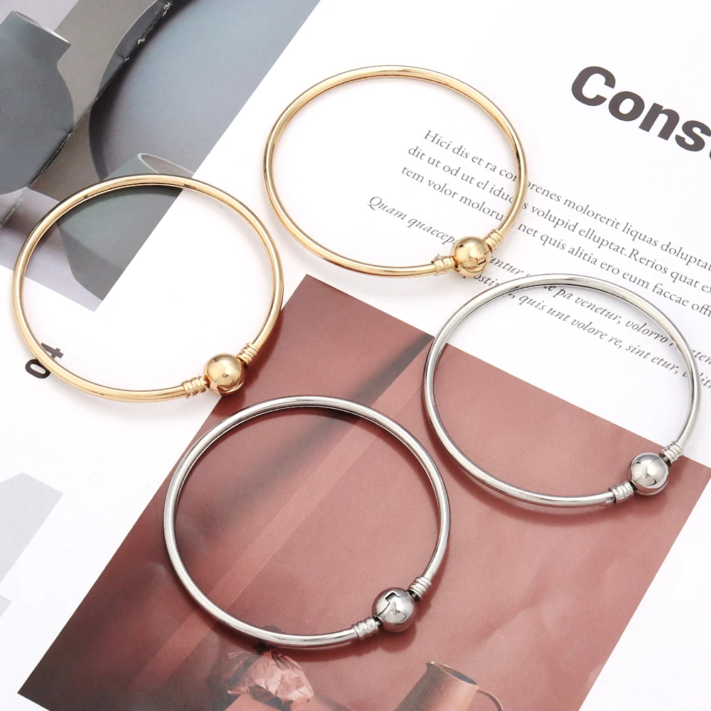 1pcs/lot Copper Bracelet Pan Da Hole Beads Charms Bracelet For Women Fit Original Brand DIY Beads Fine Bracelet Jewelry