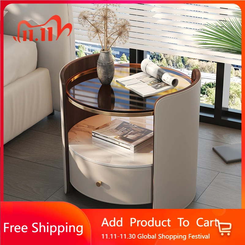 

Trendy Space Saving Bedside Table Mobile Bedroom Luxury Drawers Nightstand Modular Headboards Mesa De Noche Hotel Furniture