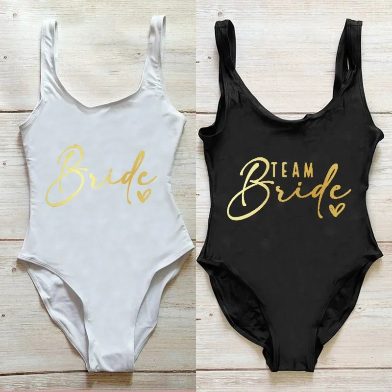 

Цельный купальник для девичника S-3XL Team Bride, женский купальник, купальный костюм, женская пляжная одежда, купальный костюм для девочек