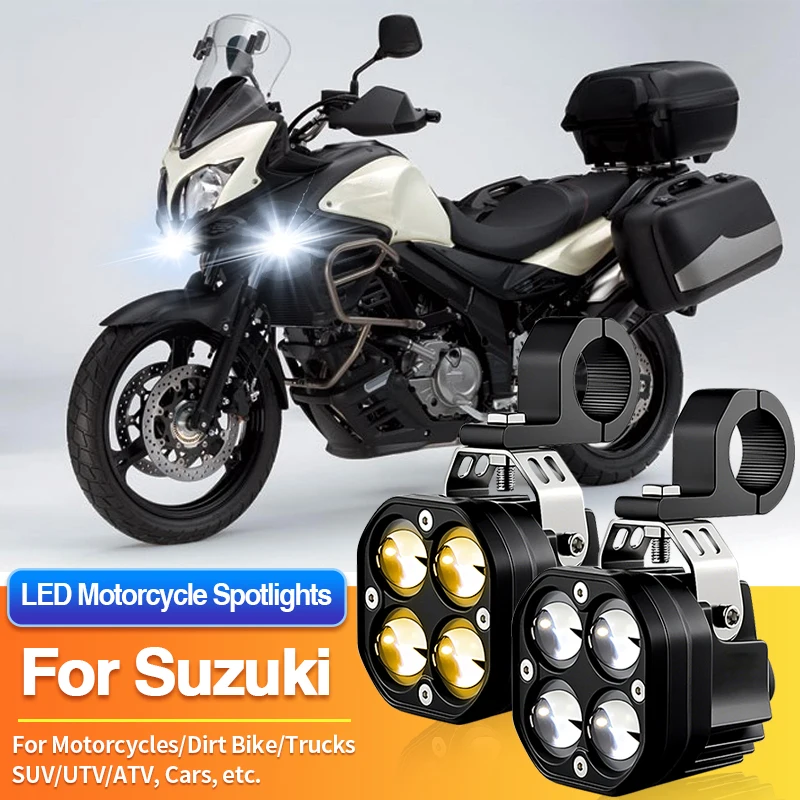 

Комплект светодиодных фар для мотоциклов, 2-цветный прожектор для грузовиков, автомобилей, квадроциклов, внедорожников, для Suzuki Vstrom 250 650/1050 DL1050/1050 DL1050 XT
