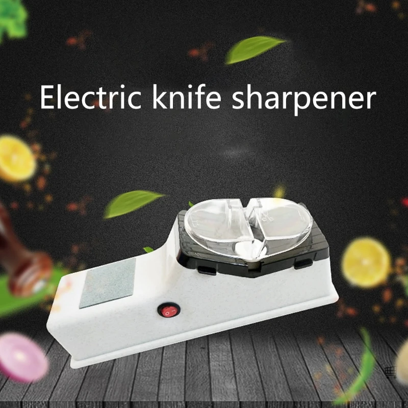 2024 New Automatic Electric Knife Sharpener Kitchen Professional USB Rotary Stone Sharpener Easy Fast Knife Scissor Sharpening