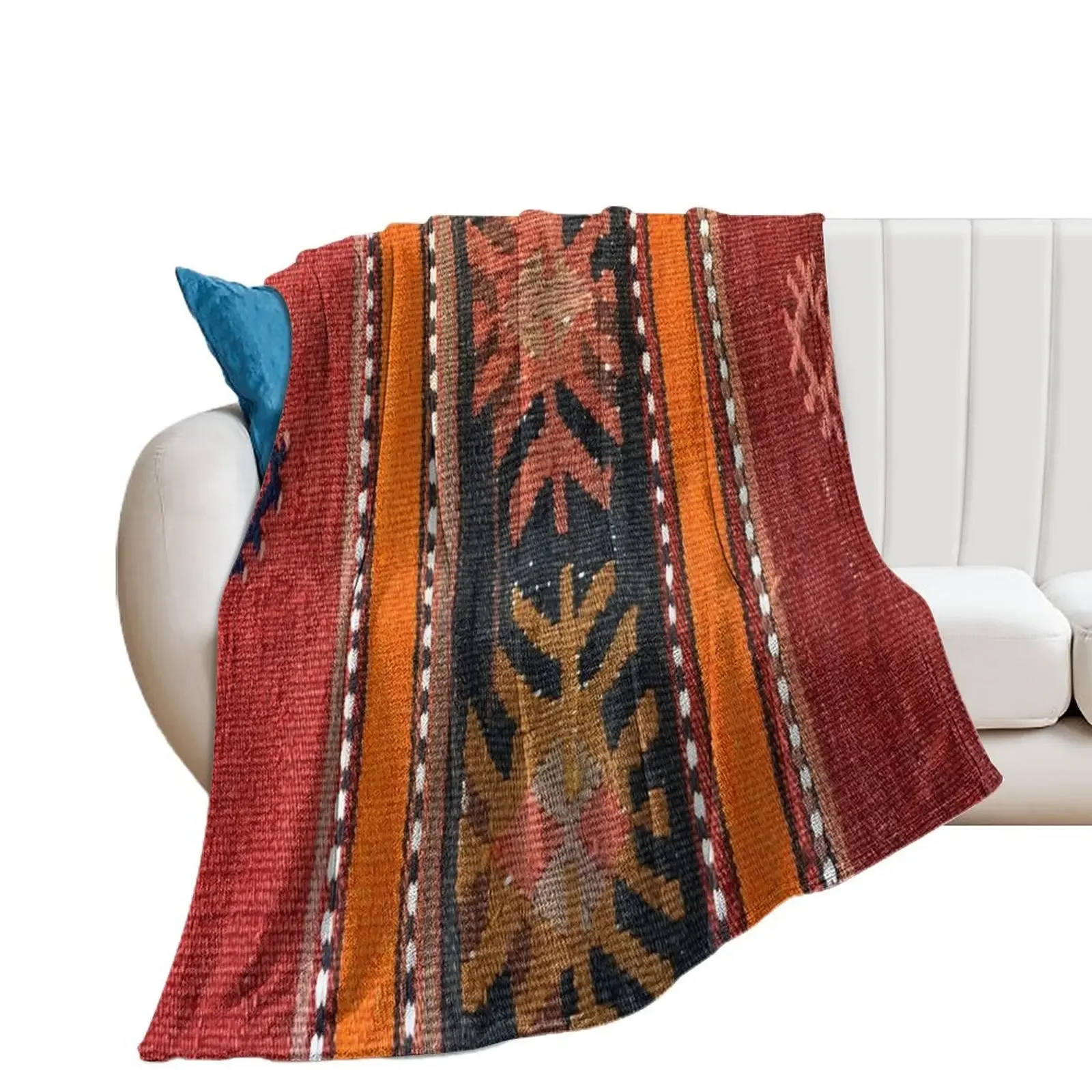 

Decorative Kilim, Navaho Weave, Woven Textile Throw Blanket sofa bed Polar Blankets