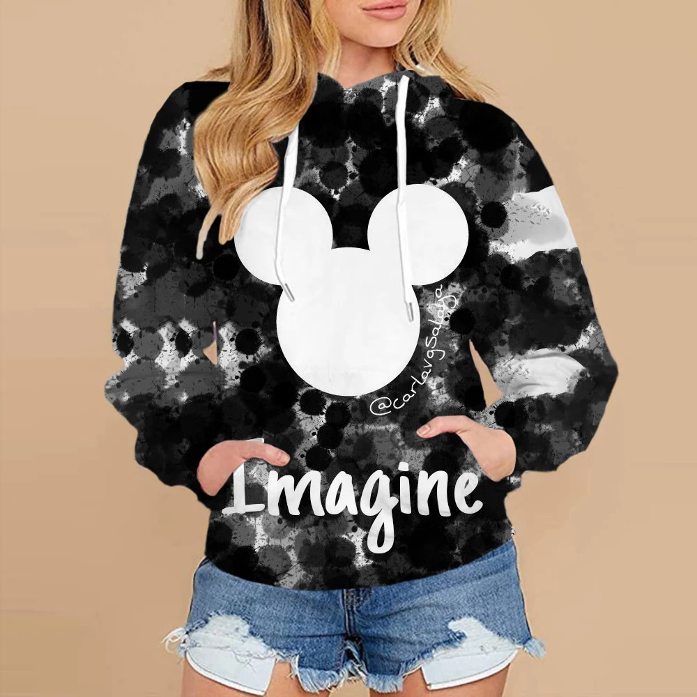 2024 Street New Mickey Minnie Christmas Pattern Women\'s Harajuku Fashion Children\'s Casual Hoodie y2k