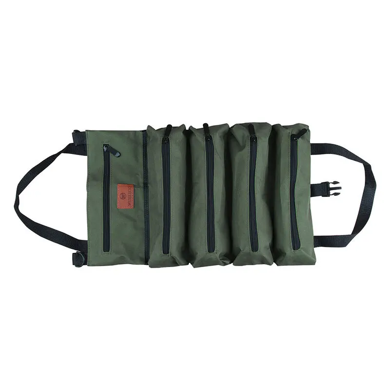 Portable Tool Roll Bag Pouch Wrench Screwdriver Pliers Roll Bag Case Canvas Roll Tool Bag Organizer Tools Storage Bag Case