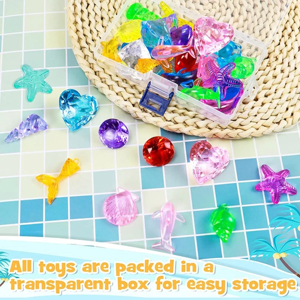 

1 Set Acrylic Pirate Treasure Toy Marine Theme Intellectual Development Underwater Diving Toy Starfish Diamond Kids