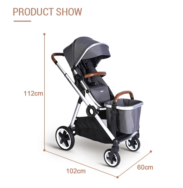 Hight Quality Low Price Luxury Black Navy Grey Aluminum Frame Stroller For Two Kids