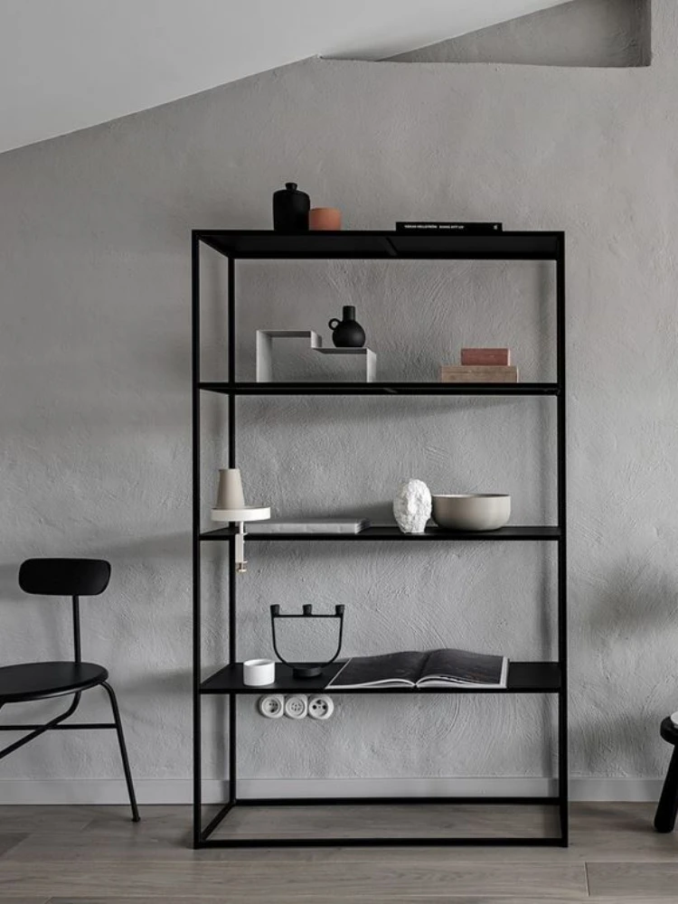 

Modern simple wrought iron shelves, living room porch cabinets, storage shelves, study shelves, multi-layer floor-to-ceiling