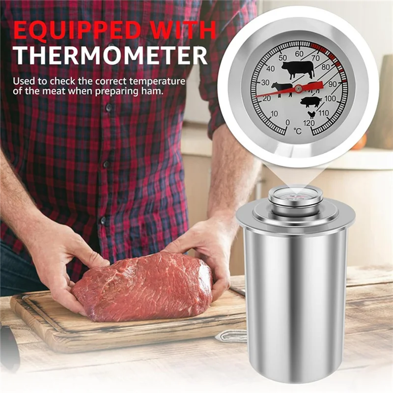 

Ham Maker Meat Press Cooker With A Thermometer Round Shape Deli Meat Press Mold For Meat Pork Seafood Beef Fish Poultry