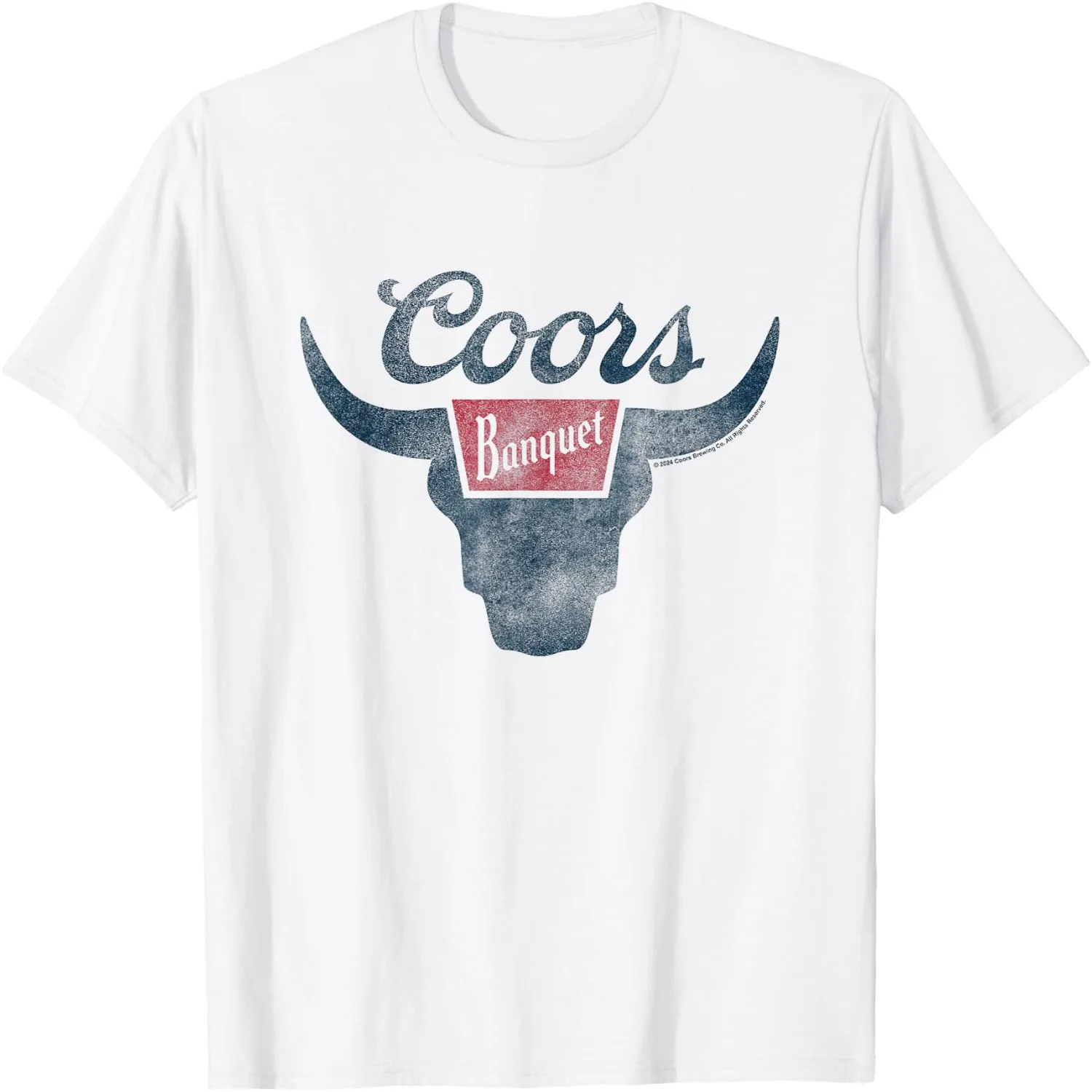 Brewing Company Coors Banquet Distressed Chest Logo T-Shirt Short sleeve shirt, Retro tee