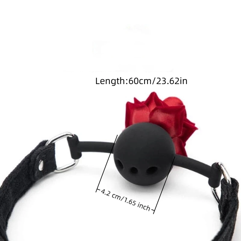 NEW Rose Mouth Gag Sexy Retro Lace Pattern Bondage BDSM Mouth Ball Dog Slave Adult Games Sex Toys For Women Couple view 5