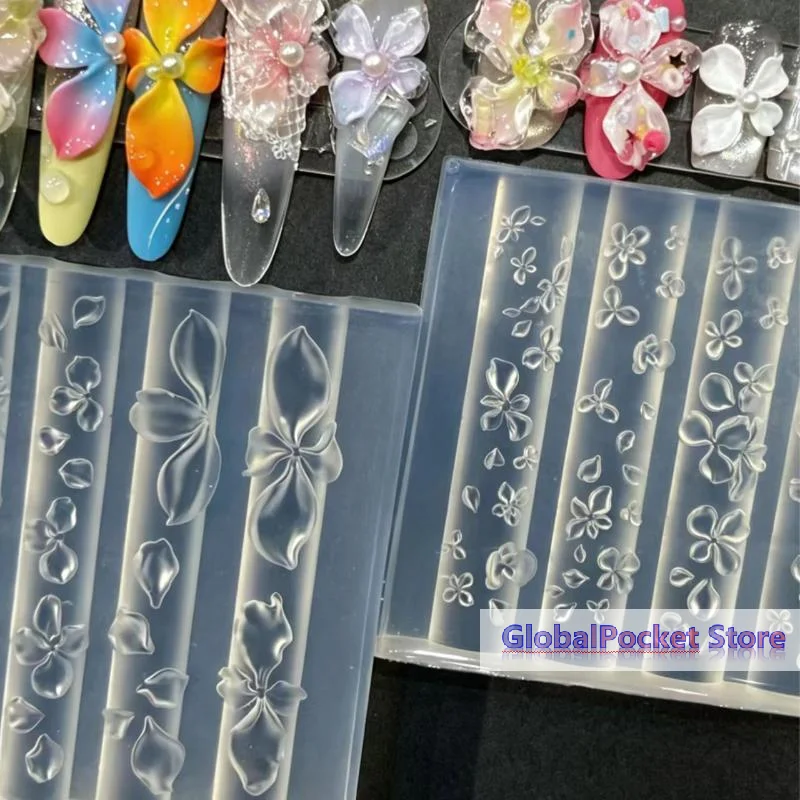 1/2Pcs 3D Flower Silicone Nail Mold Stereo Petal Nail Art Mould For UV Resin Gel Carved Flower DIY Home Nail Decoration Making