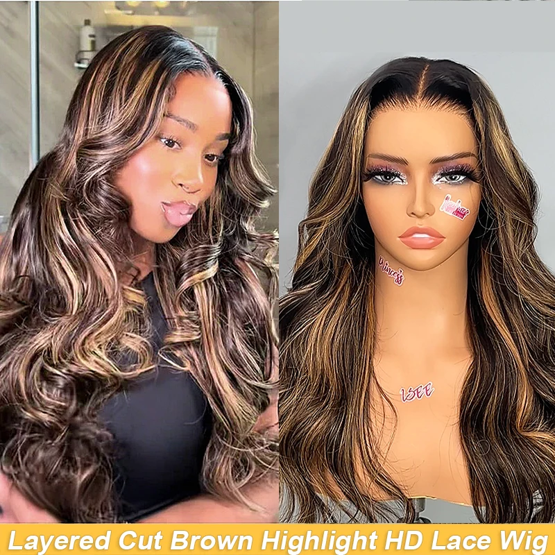 

1B/27 Выделенный парик с объемной волной, человеческие волосы, 30 дюймов, 13x4 HD, кружевной фронтальный парик, многослойная стрижка, светлые волосы, передние парики для женщин