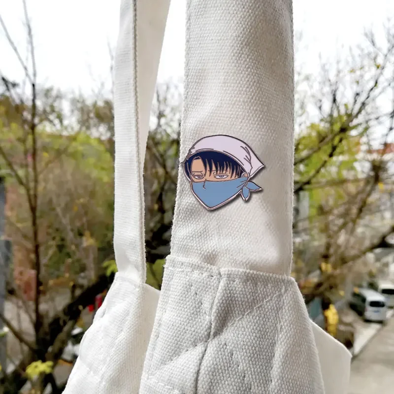 Attack On Titan Levi Ackerman Colossal Titans Enamel Lapel Pin Cool Survey Corps Anime Boy Brooch Badge Jewelry Accessary