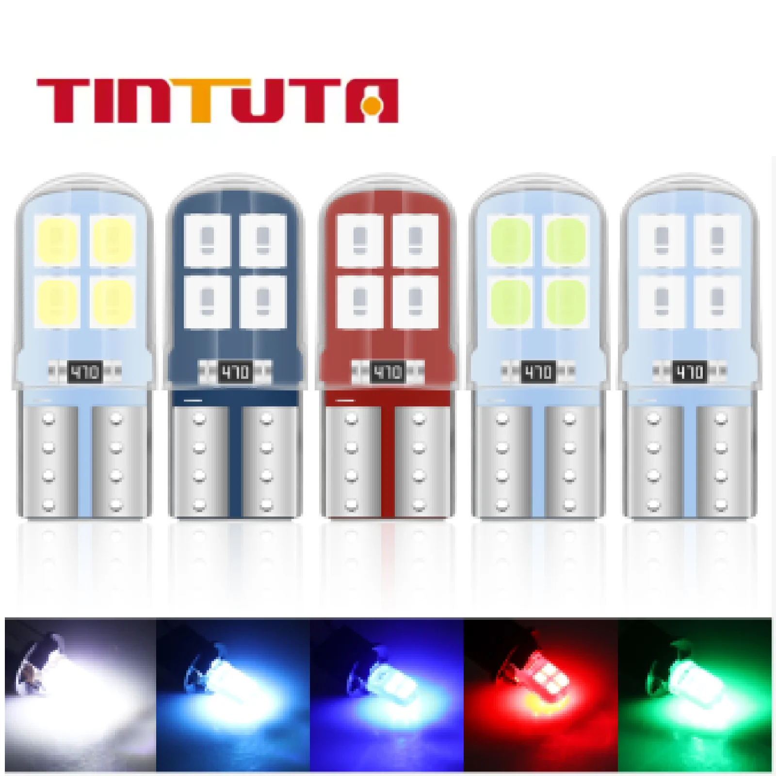 

10PCS W5W T10 LED Bulbs 168 194 Car Interior Reading Light License Plate Daytime Running Signal Dome Light 12V 3030 8SMD 6000K