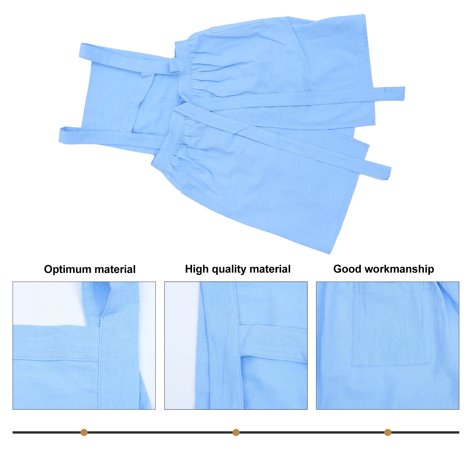 

1pc Kids Apron for Children Baking Painting Kitchen Cotton Linen Comfortable Breathable Double Pocket Long Lasting Toddler Baby