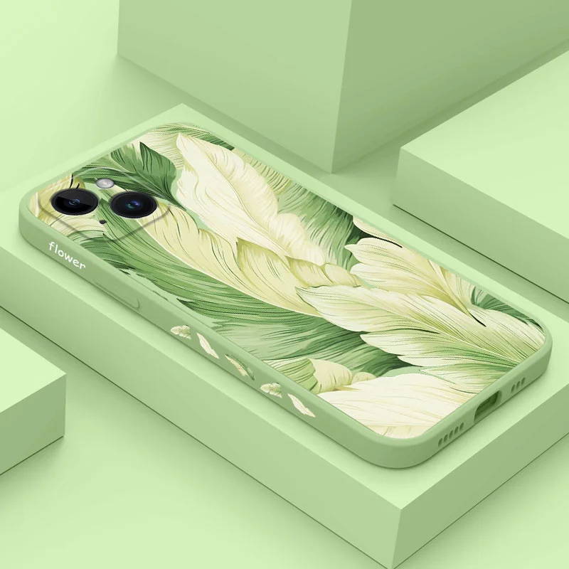 

Loose Leaf Phone Case For iPhone 17 Air 16 16E 15 14 13 12 11 X XR XS SE2 SE2020 8 7 6 6S Plus Pro Max Mini Silicone Cover