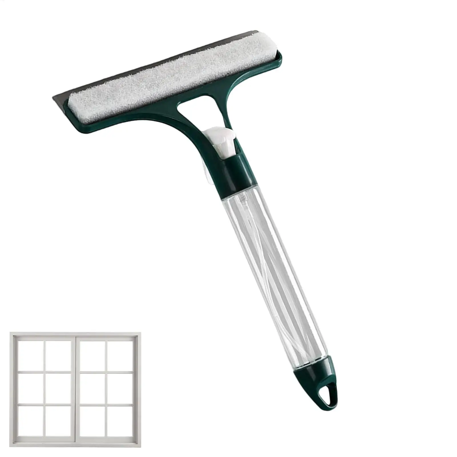 Window Squeegee With Spray Bottle Wall Mount All-in-One Scraper Shower Glass Door Cleaner For Bathroom Kitchen Car Windshield