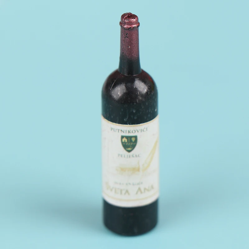 10 pçs 1/12 casa de bonecas em miniatura mini garrafa vinho conjunto com caixa simulação bebidas modelo brinquedos para casa boneca decoração acessórios