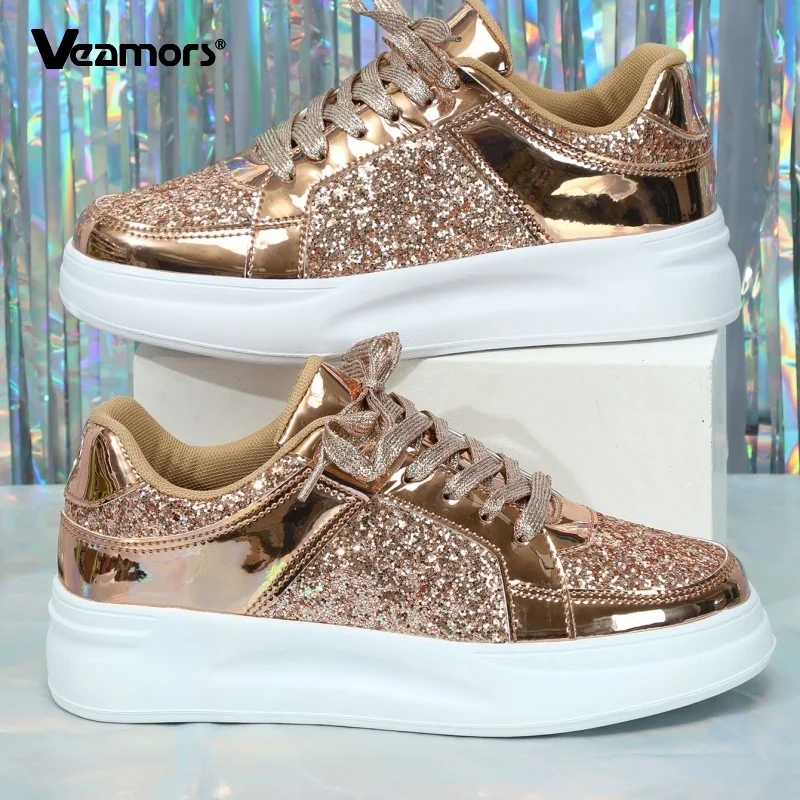 

Sequined Fashion Board Shoes Women Casual Sports Shoes Breathable Lightweight Outdoor Tennis Sneakers Running Walking Trainers