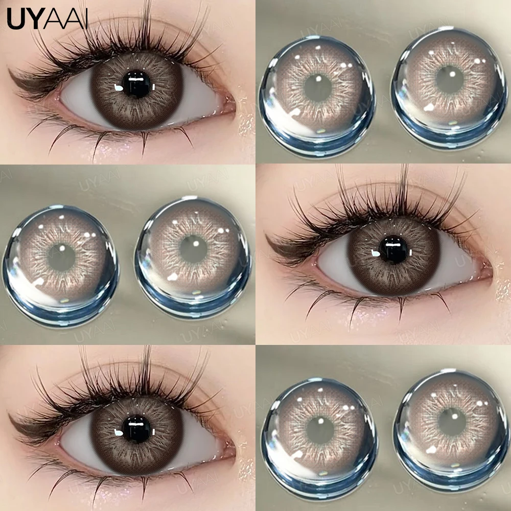 UYAAI 1 Paar blaue Augenkontakte, grüne farbige Schüler für Augen, natürliche graue Farblinsen, hochwertige Kosmetik-Schönheitsgläser – Detail 7