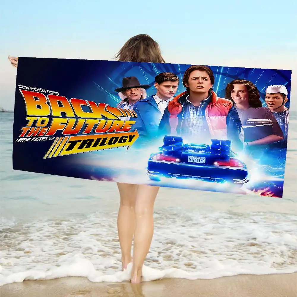 Movie B-Back To The F-uture Microfiber Blanket Quick Drying Beach Towels Oversized Printing Super Absorbent Pool Towel Blanket