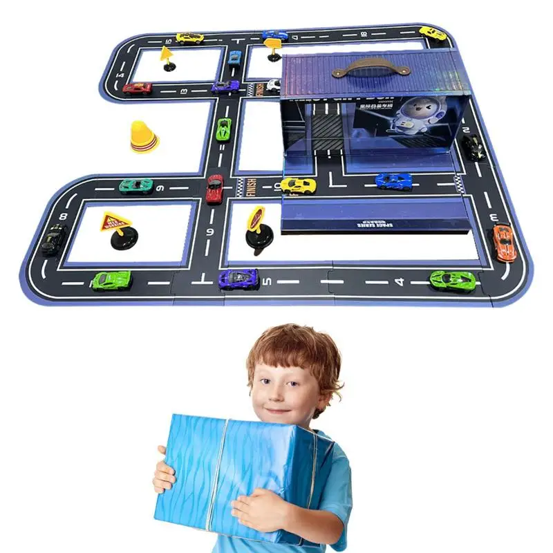 

Cars Race Track Toddler Toy Cars Track Set Space Theme Enhance Parent-Child Interaction Easy-to-Build Scenes For Kids Kids