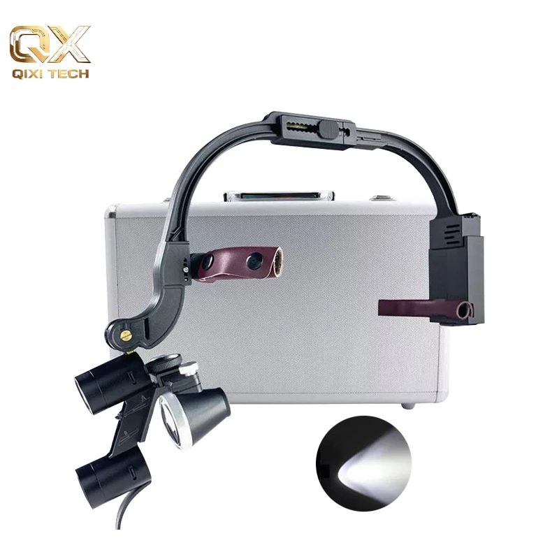 Head‑Mounted Shadowless Magnifying Illumination Unit, Ultra‑Light Adjustable‑Angle Optical Loupe for Precision Inspection