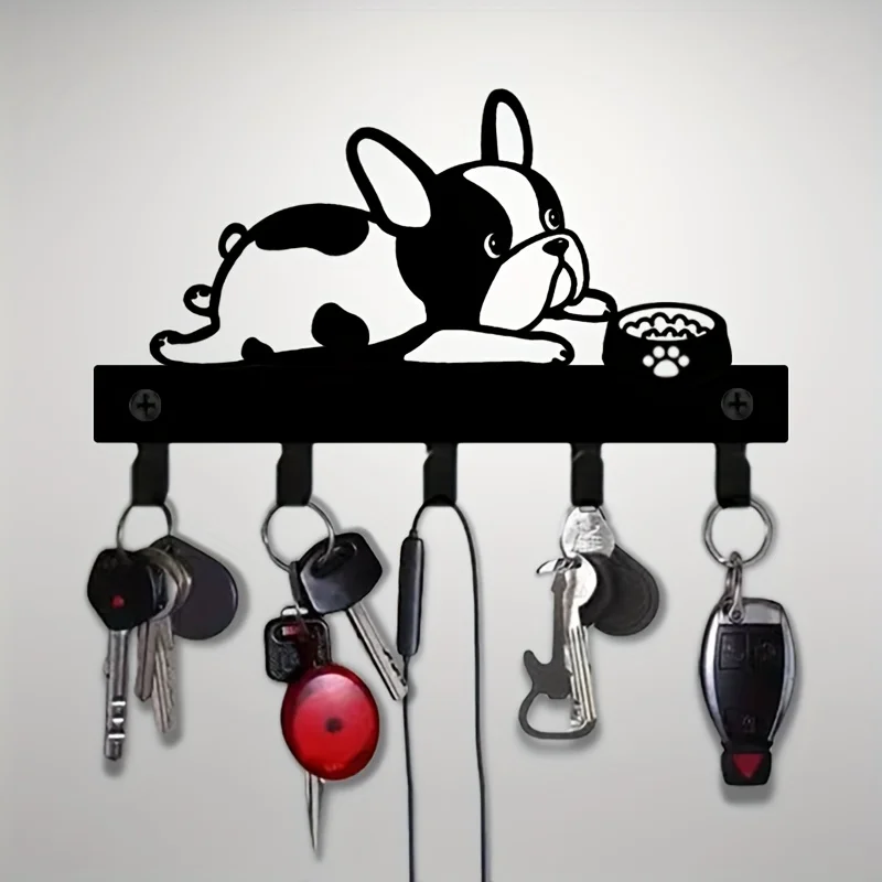 CIFBUY Wrought Iron Dog Wall Hook Cute Metal Key Holder Decor Easy Install Garage Kitchen Bathroom Umbrella Bag Coat Rack