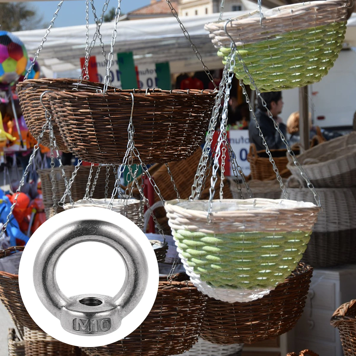 

8 pcs Stainless Steel Ring Nuts Durable Eye Screw For Hanging Decorations Plant Supports Canopies Lifting Device Parts