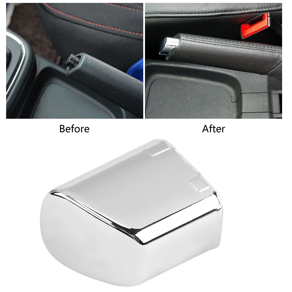 Chrome Handbrake Lever Button Cover Trim Parking Button Cap Silver Car Interior Accessories for VW Polo CROSS GTI 6RD711333A