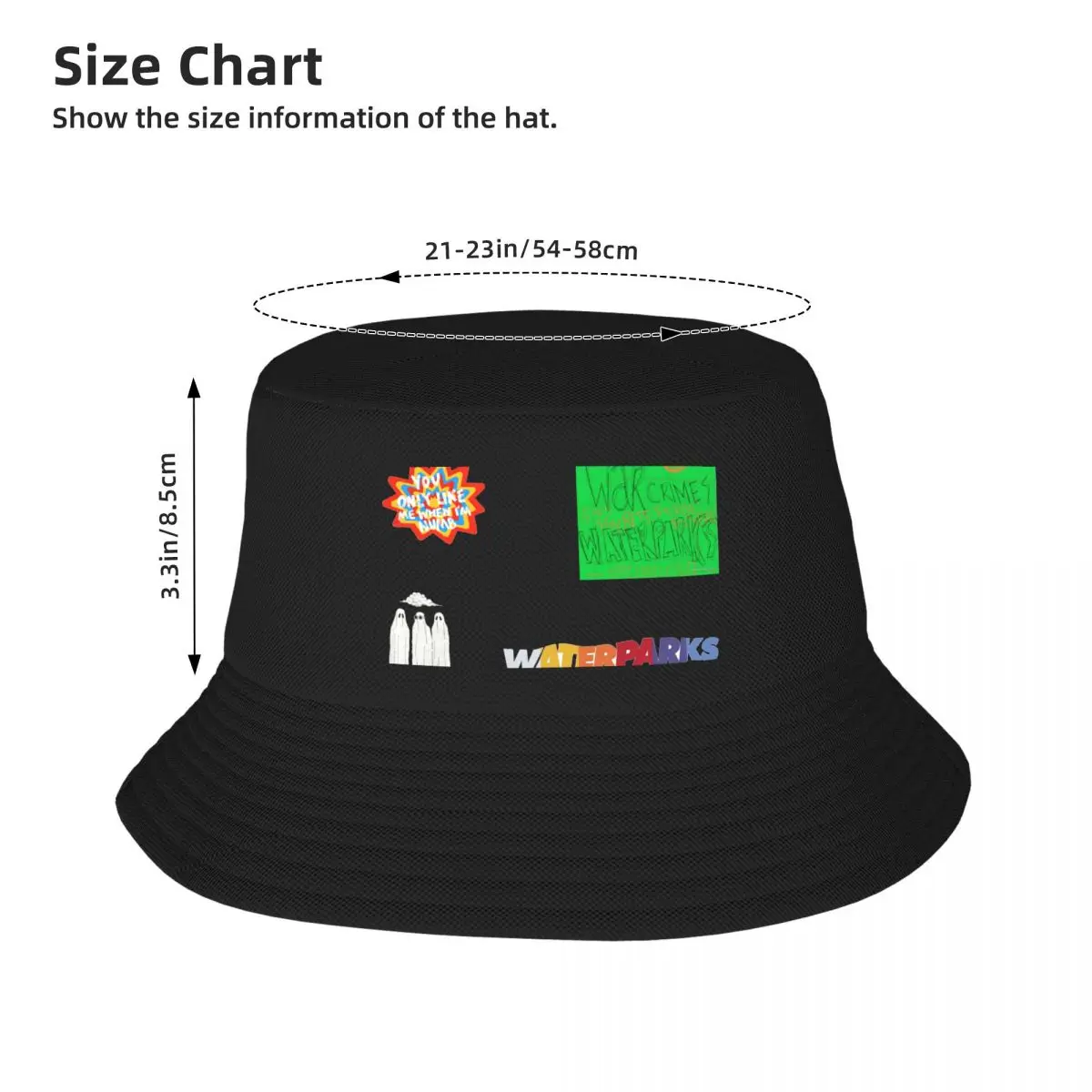 Waterparks Sticker Bucket Hat Beach Bag Hood Bobble Hat foam party hats Men's Baseball Cap Women's