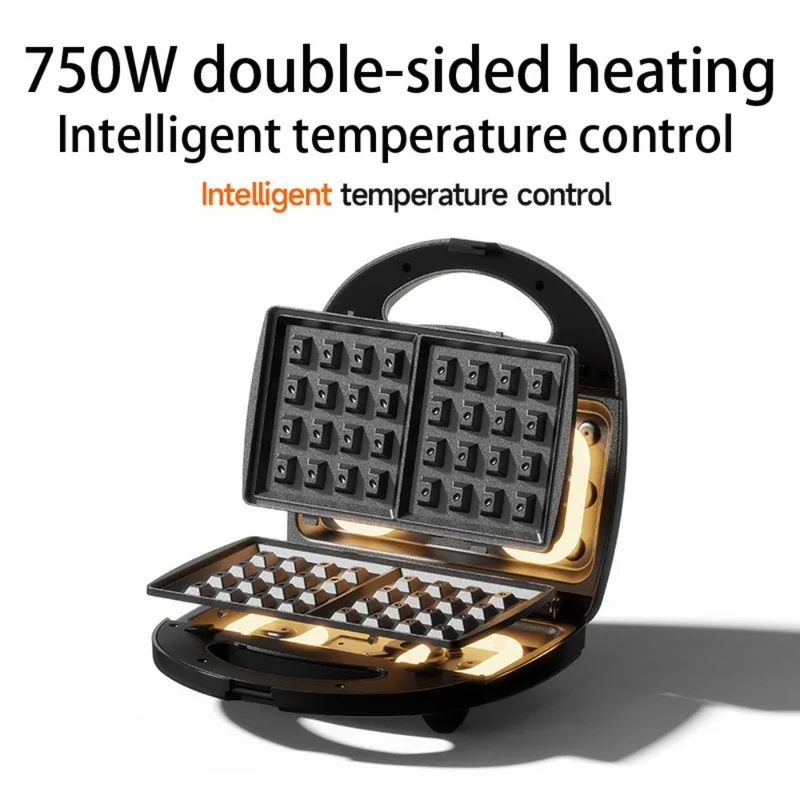 750W 3 in 1 Breakfast Maker Sandwich Waffle Donut Maker Home Electric Griddle Steak Grill Intelligent Temp Control Kitchen Tool