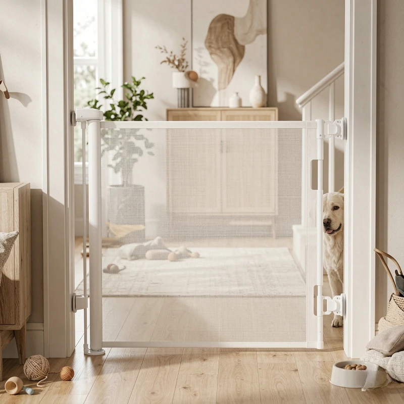 Retractable Baby Safety Gate for Stairs Doorways Child Pet Barrier Protective Indoor Home Security Fence Portable 아기 안전문