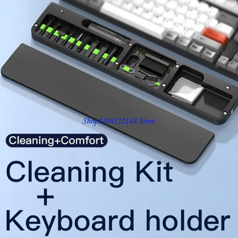 P9FA Relief Palms Rest For Office Gamers Includes Storage Space And Professional Cleaning Accessories