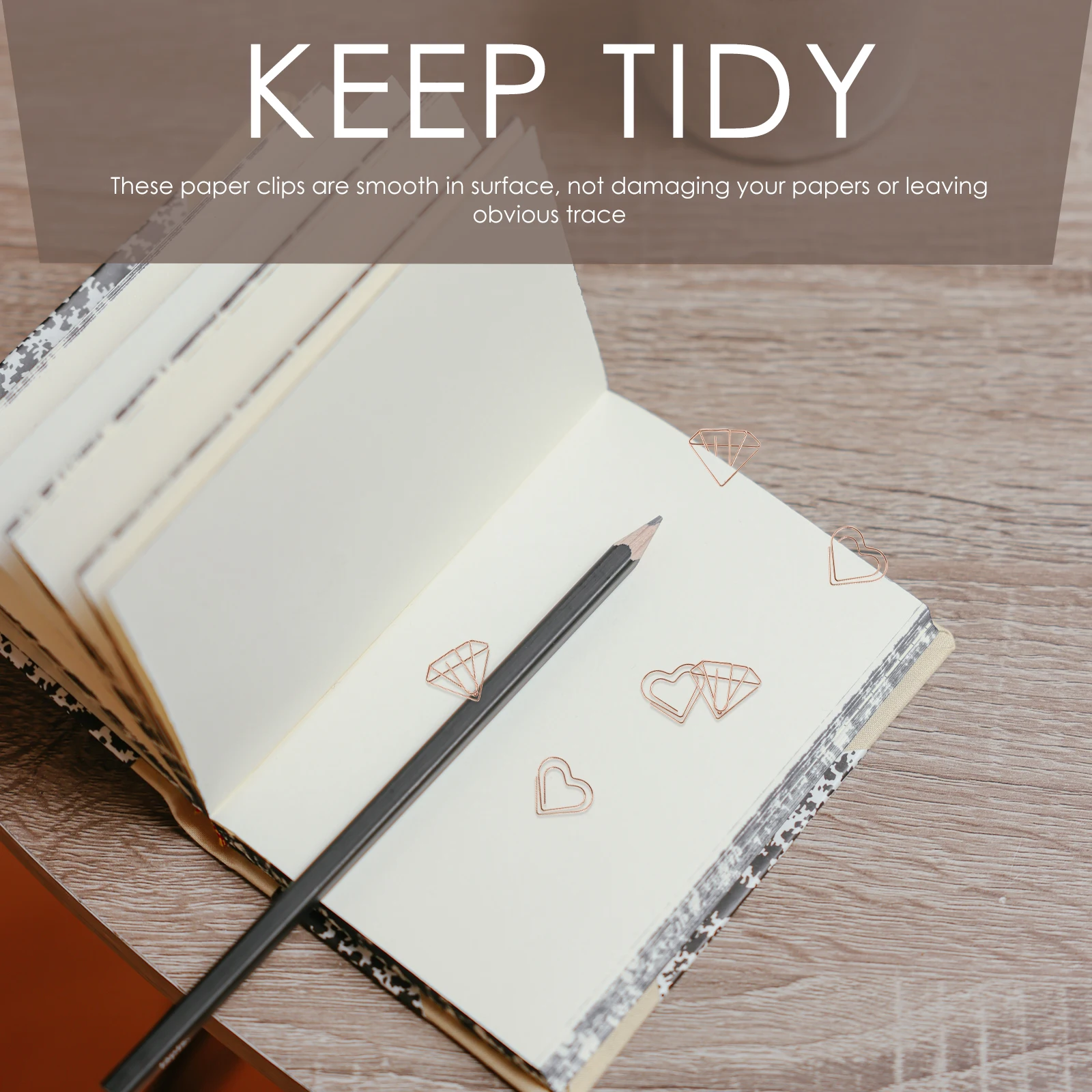 

30Pcs Metal Decorative Paper Clips Heart Diamond Envelope Shapes for Office School Document Organization Stylish Accessories