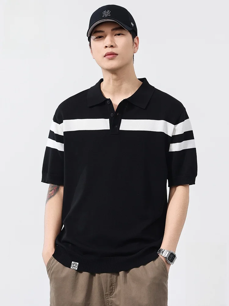 

PaulFrank Knitted Loose ort Sve irt Men's Casual Summer Vintage Color Blo T-irt Comfortable Breathable Tee