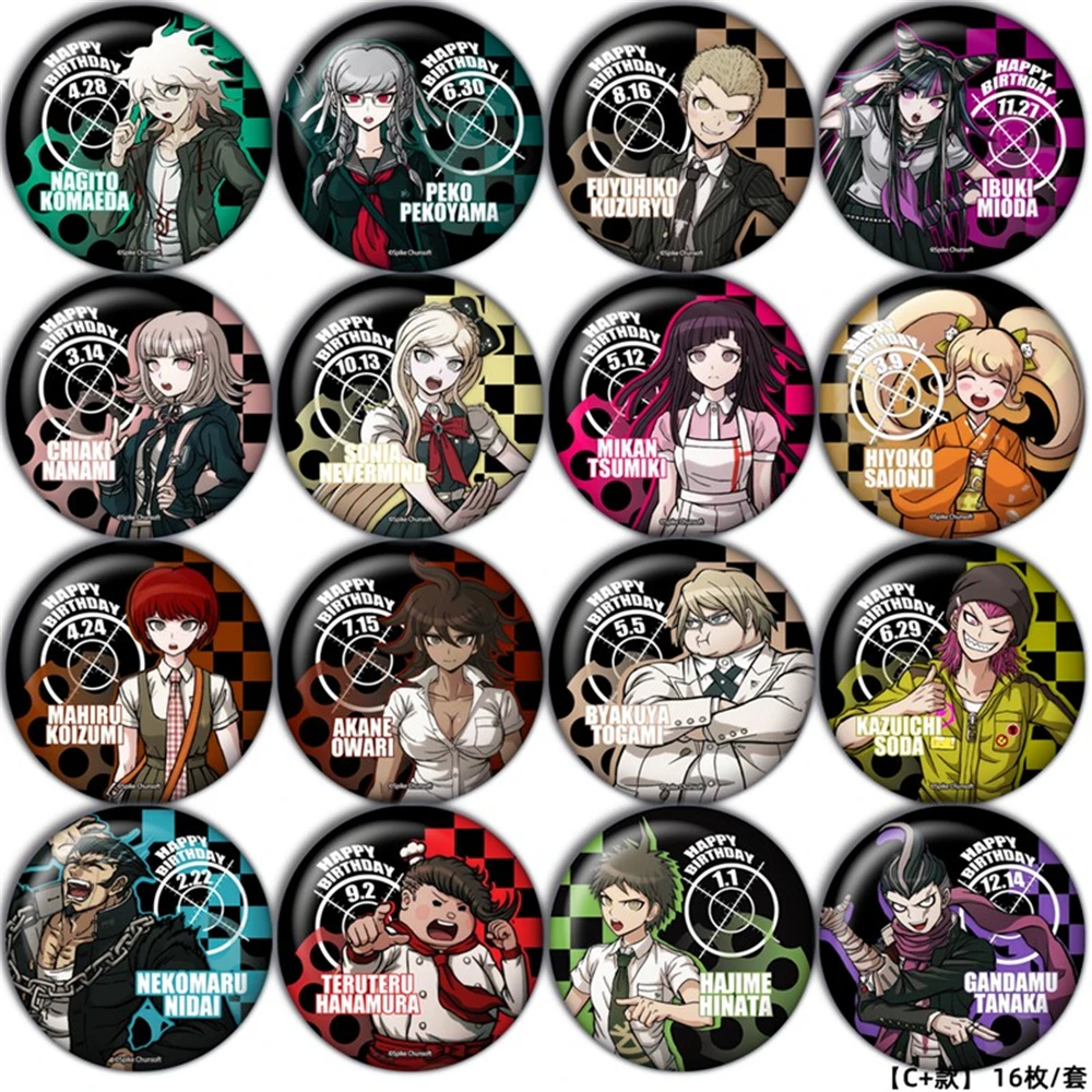 58mm Anime Danganronpa 2 Goodbye Despair Mioda Ibuki Kuzuryuu Fuyuhiko Cosplay COSTUME Badge Pin SPTE Tinplate Brooch﻿ Prop