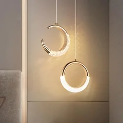 Nordic LED Crystal Pendant Lights, Lâmpada do teto interior, Decoração da sala de estar, Iluminação doméstica, Quarto, Cabeceira, Lâmpadas penduradas