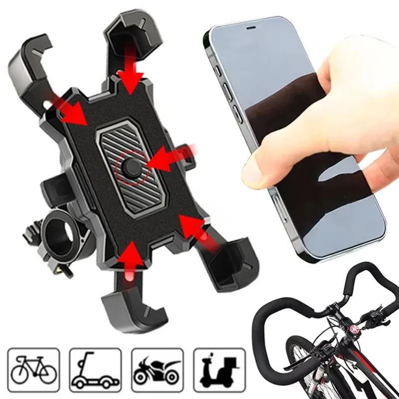 360 Grad drehbarer elektrischer Fahrrad-Handyhalter für MTB, Motorrad, rutschfester Fahrradständer für iPhone 15 14