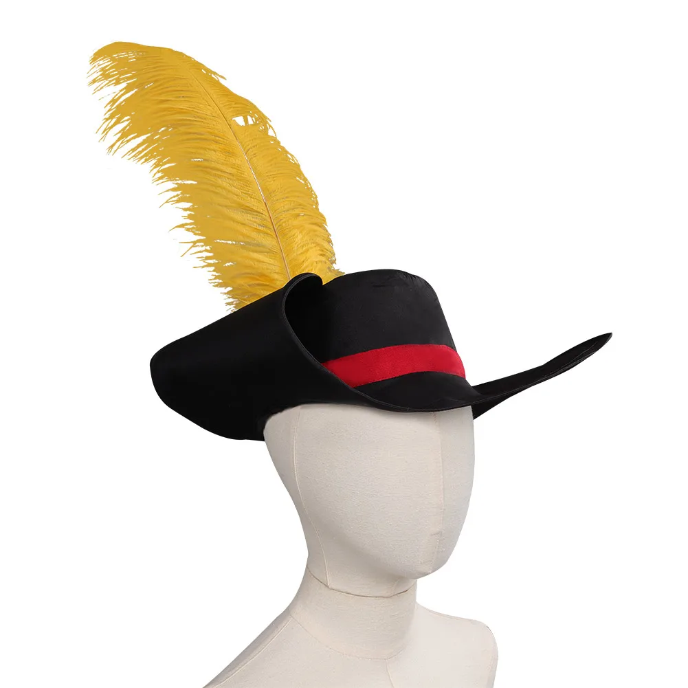 Kids Adult Puss Cosplay In Boots Hat Cap With Feather Cartoon Cat Roleplay Headwear Halloween Carnival Party Costume Accessories