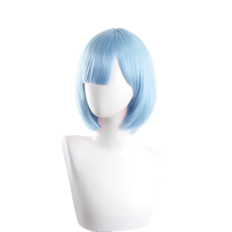 ผมบ็อบสีสันสดใสเครื่องสวมศีรษะเทศกาลดนตรีแต่งตัวการ์ตูนสไตล์วิกผมสั้นปาร์ตี้แสดงอุปกรณ์เสริมอะนิเมะวิกผม