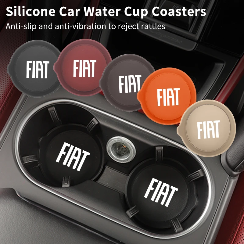 Car Silicone Coaster Water Cup Mat Console Drink Pad Accessories For 500 Grande Punto Tipo Stilo UNO Astra Bravo Panda Free